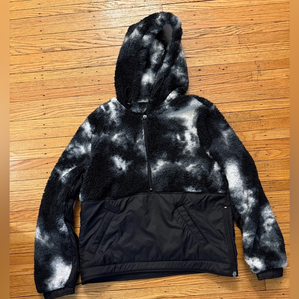Women's Black and Gray Hooded Jacket